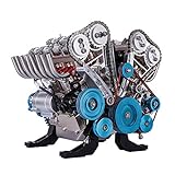 Lommer Teching Motor Custom Bausteine 8 Zylinder V8 Motor Bausatz Metall - Ideales DIY Geschenk für Erwachsene - 500+T