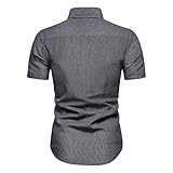 Herrenbekleidung für den Sommer, legere Knöpfe, Umlegekragen, kurzärmelig, lockeres Hemd, Tops, Gentleman, warme Herren-Poloshirt, Rugby-Shirts, Patchwork-Tops, Größe S-XXXXXXXL, Grau#a, L