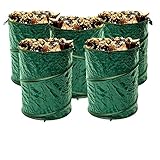 VABIONO Gartensäcke Popup Gartentasche 3-6 Stück à 166 ltr Laubsack Gartenabfallsack (5er Set)