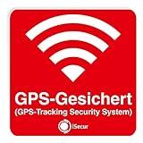 3er Aufkleber-Set GPS-Gesichert - rot I 6 x 6 cm I Warnung GPS-Tracking Security System, Alarm-gesichert I außen-klebend wetterfest I hin_069