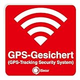 3er Aufkleber-Set GPS-Gesichert - rot I 6 x 6 cm I Warnung GPS-Tracking Security System, Alarm-gesichert I außen-klebend wetterfest I hin_069