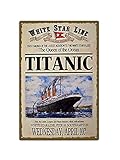 TPH0028 Blechschild, ideal für Kneipe, Schuppen, Bar, Büro, Männerhöhle, Schlafzimmer, Esszimmer, Küche, Titanic Ship, White Star Line, Werbeplakat, Filmplakat, Blechschild, Geschenk, 200 mm x 300