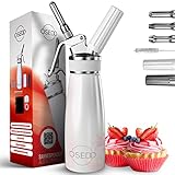 OSEDO Sahnespender 500ml - Hochwertiger Aluminium Sahnesyphon - Sahnezubereiter mit praktischem Anti-Rutsch Griff - Schlagsahnebereiter inkl. Rezepte Ebook (N2O Kapsel Nicht enthalten)