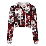 EMPERSTAR Black Crop top Crewneck Sweatshirt Damen Kapuzenpullover Damen Oversized Hoodie S
