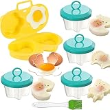 Eierkocher Tassen,Senteen 5pcs Eier Pochierer Nicht Klebrig Pochierte Eier Kunststoff Egg Poacher Molds Eier Dampfgarer Eiermacher Portable Kochgeschirr Passend für Mikrowelle Kochgeschirr Dampfk