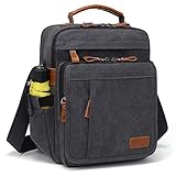 Estarer Umhängetasche Herren Schultertasche 13 Zoll kleine Herrentasche Kuriertasche aus Canvas für Arbeit Schule R