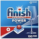 Finish Power All in 1 Spülmaschinentabs, phosphatfrei – Geschirrspültabs mit kraftvollem Powerball gegen hartnäckigste Fettanschmutzungen – Sparpack mit 100 Finish Tab