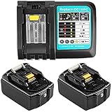 2 Stück 18V 5.0Ah Ersatz Makita akku mit Ladegerät für Makita 18V akkus BL1850 BL1840 BL1830 BL1820 BL1815 BL1860 Werkzeug Akk