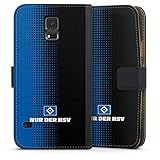 DeinDesign Klapphülle kompatibel mit Samsung Galaxy S5 Handyhülle aus Leder schwarz Flip Case Offizielles Lizenzprodukt HSV Hamburger SV