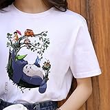 Anime T-Shirt Erwachsene Kurzarm Rundhalsausschnitt T-Shirt Mein Nachbar Totoro T-Shirt Casual Kurzarm T-Shirt Unisex T-Shirt,Style 10,S