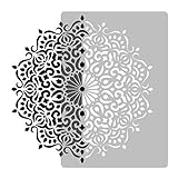 Wiederverwendbare Wandschablone aus Kunststoff // GEOMETRISCH - MANDALA #3 - BLUME // Muster Schablone Vorlage (Durchmesser 59 cm)