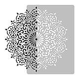 Wiederverwendbare Wandschablone aus Kunststoff // GEOMETRISCH - MANDALA #3 - BLUME // Muster Schablone Vorlage (Durchmesser 59 cm)