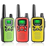 Retevis RA636 Walkie Talkies für Kinder, Größere Reichweite 16 Kanäle Taschenlampe VOX, Spielzeug Geschenk ab 3-12 Funkgerät, für Camping Wandern, Garten (3er)