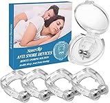 Anti-Schnarch-Clip, magnetischer Nasen-Clip, Silikon-Anti-Schnarch-Gerät für bessere Schlafqualität, bequeme und professionelle Schnarchlösung Schlafhilfe für Männer Frauen, Schnarch-Stopper 4er-Pack