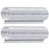 Coolty 60 Stück Metall Vorhangringe Hängende Ringe für Gardinenstangen zum Aufhängen von Vorhängen, 38 mm Innendurchmesser (Silber)