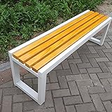 LIGUOYI Sitzbank Aus Holz, Gartenbank Aus Massivem Naturholz Außenbank Stahlarm, 40/47/59/70/79 Zoll Wasserdicht Und Sonnenschutz Korrosionsbeständig, Fixierbar (mit Schrauben) Parkbank (Size : 1m)