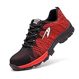 DRECAGE Sicherheitsschuhe Arbeitsschuhe mit Stahlkappe Atmungsaktiv Leicht für Herren und Damen Trekking Schutzschuhe Outdoor Sneaker 40 EU