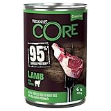 Wellness CORE 95 % Lamb & Pumpkin, Hundefutter nass, getreidefrei, mit hohem Fleischanteil, Lamm & Kürbis, 6 x 400 g