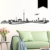WANDKINGS Wandtattoo Skyline Berlin (mit Sehenswürdigkeiten und Wahrzeichen der Stadt) 140 x 44 cm schwarz - erhältlich in 33 Farb