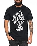 WhyKiki Super Son Goku Herren T-Shirt Goku Dragon Master Son Ball Vegeta Turtle Roshi Db,, XXL, Schw