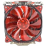 PLAIPH Lüfter, CPU-Kühler 5 Kupferrohr LED Intelligente Dual-Lüfter-Temperaturüberwachung Geräuscharmer CPU-W