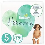 Pampers Baby Windeln Größe 5 (11+kg) Harmonie, 17 Stück, Tragepack, Sanfter Hautschutz Und Pflanzenbasierte I