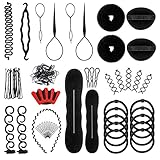 OBSCYON 27pcs Haare Frisuren Werkzeug Set Hair Clip Zubehör tools Schaum Styling Pads Accessories Kit für DIY Mädchen Mode Haar Desig