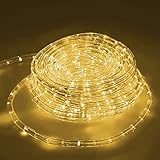 ECD Germany LED Lichtschlauch Lichterschlauch 10 Meter - Warmweiß 3000K - 36 LEDs/m - Innen/Aussen - IP44 - Lichterkette Lichtband Licht Leucht Dekoration Schlauch Leiste Streifen Strip