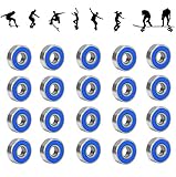 20 Pack 608 ZZ Kugellager 608RS ABEC 9 Metall Double Shielded Miniatur Rillenkugellager reibungsfreie für Skateboard, Roller, Inline Skates und Fidget Spinner Speilzeug (8mm x 22mm x 7mm) (Blau)