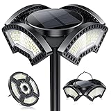 Solar Strahler Außen, 2-in-1 Solar Landschaftsbeleuchtung 304 LED-Lampen Solarbetriebene Leuchten IPX5 Wasserdichte verstellbare Wandleuchte , Multi-Winkel einstellbar, für Patio Pathway Yard G