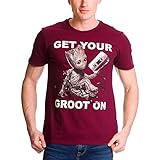 Guardians of the Galaxy Herren T-Shirt Groot, weinrot Baumwolle - XL