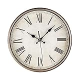 Wanduhr Ohne TickgeräUsche Lautlos Vintage 30cm Römische Ziffer Quarz Groß Batterie Betriebene Einfach zu Lesen für Zimmer Zuhause KüChe Schlafzimmer Büro S