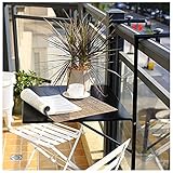 Gartentisch Klappbarfor Hanging Folding Table Metall, Rost Und SonnenschutzTischplatte WetterfestBalkontisch HäNgend 60 x 40cm,Schw