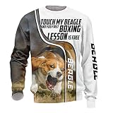 GXEBOPS Hoodies Jacken T-Shirt Hosen Shorts Strickjacke Thin 3D Beagle Druck Pullover Herren & Damen Casual Polyester Sweatshirt Haustier/C/XL