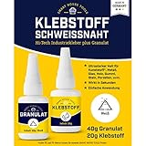 KLEBSTOFF SCHWEISSNAHT - 2K Reparatur Set für Kunststoff Plastik ABS Metall Holz Keramik etc. - extra stark durch 2 Komponenten - Power Kleber plus G