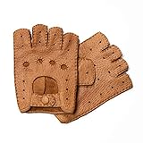 Hand Gewand by Weikert Exklusive Auto-Handschuhe aus Peccary Leder, fingerlos, handgenäht, Autofahrerhandschuhe Pekari, Herren und Damen (7.5, Cork)