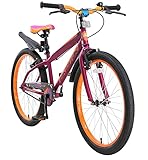 BIKESTAR Kinderfahrrad 24 Zoll für Mädchen und Jungen ab 9 Jahre | Kinderrad Urban Jungle | Fahrrad für Kinder Berry & Orange| Risikofrei T