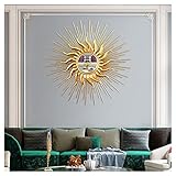 CJW-LC Morden Metall Dekorativer Wandspiegel, Gold Sun-Style Dekorativer Spiegel 3D Sunburst Home Dekoration Wandbehang Spiegel, Für Wohnzimmer, Badezimmer, Schlafzimmer,23.6