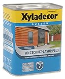 Xyladecor Holzschutz-Lasur Plus wasserbasierte Holzlasur für aussen in verschiedenen Farbtönen und Größen (4L, teak)