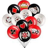 60 Stücke Casino Thema Party Deko Casino Luftballon 12 Zoll Las Vegas Party Ballons Poker Nacht Party Lieferung Latex Karten Luftballons für Las Vegas Thema Casino Nacht Party Lieferung