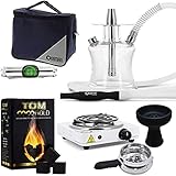 Oduman Travel N2 ECO Shisha Pack + Holzkohle-Heizung + Holzkohle-Feuerzeug + Vortex-Silik