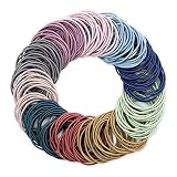 Hanyousheng Haargummis Mädchen, Ohne Metall Haargummis Mehrfarbig haarbänder, 200 Stück Haarbänder Elastisch Stirnband, 2 mm Elastisch Stirnband für Mädchen Mann F