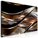 murando Wandbild Mega XXXL Abstrakt 170x85 cm Einteiliger XXL-Format Kunstdruck zur Selbstmontage Leinwandbilder Moderne Bilder DIY Wanddekoration Wohnung Deko Welle schwarz Gold Silber a-A-0757-ak