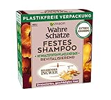 Garnier Festes Shampoo, Belebender Ingwer, mit Bio-Ingwer, revitalisiert strapaziertes Haar, biologische abbaubare Formel, vegan, Wahre Schätze, 1 Stück