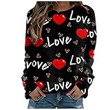 Frauen Print Muster, Teen Girls Lustiges süßes Shirt T-Shirt Rundhals Print Top Blusen Loose F
