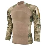 Feixing Herren Sommer Tactical T-Shirt Armee Kampf Airsoft Tops Langarm Shirt Paintball Jagd Camouflage Kleidung M-2XL