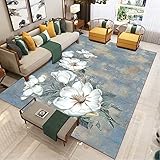 AJFZZV Vintage Teppich, Retro Braun Plaid Abstrakt Mandala Blume Blatt Boho Ethnic Extra Großer Indoor Bedruckter Boden Teppich rutschfest Waschbar Teppiche Für Wohnkultur Schlafzimmer W
