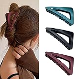IYOU Französische matte Haarklammer, dreieckig, Kunststoff, mittelgroß, rutschfest, für Damen und Mädchen (3 Stück)