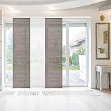 Bestlivings Flächenvorhang Elena 3er Pack gestreift 60 x 260 cm (B x H) in Braun inkl. Zubehör, Schiebevorhang mit S