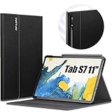 INFILAND Hülle für Samsung Galaxy Tab S7 11 2020, Hochwertige mit Mehreren Winkeln Schutzhülle Tasche für Samsung Galaxy Tab S7 11 (T870/T875) 2020, Auto Schlaf/Wach,Schw